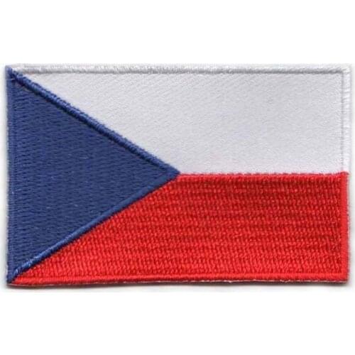 Czech Republic Embroidery Emblem Made by Twill with Heat Cut Border and Iron On Backing Accept Custom MOQ5 Free Shipping