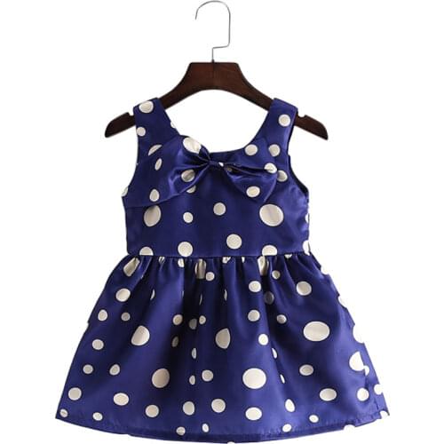 New girls dresses 2018 summer new Fault silk casual dot dress for 2-7 years girls children beach dress