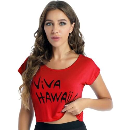 Women Summer Streetwear Solid Color Letter Print Short Sleeve Exotic T-shirt Ladies Girls Casual Loose Round Neck Sexy Crop Tops