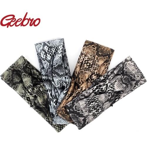 Geebro Fashion Snake Print Hairband for Women Elastic Sport Headband Knotted Hair tie For girls Turban Hairband Hair Accessorie