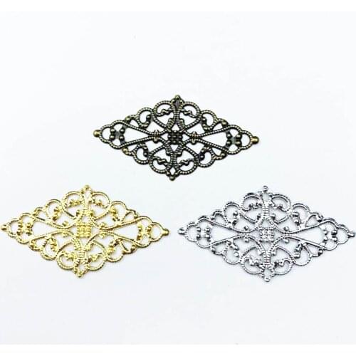 20pcs 24x45mm Filigree Metal sheets decorative for Jewelry Making Cosplay accessories Earring accessories