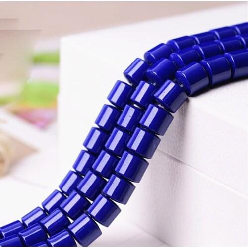 MADALENA SARARA AAAA 4mm/6mm/8mm/10mm/12mm/14mm Genuine Enhancement Blue Mine Stone Beads Strand 18" For DIY Jewelry Making