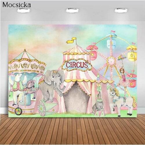 Mocsicka Baby Shower Background Circus Horse Photo Background Decoration Child Portrait Photo Background Photography Studio