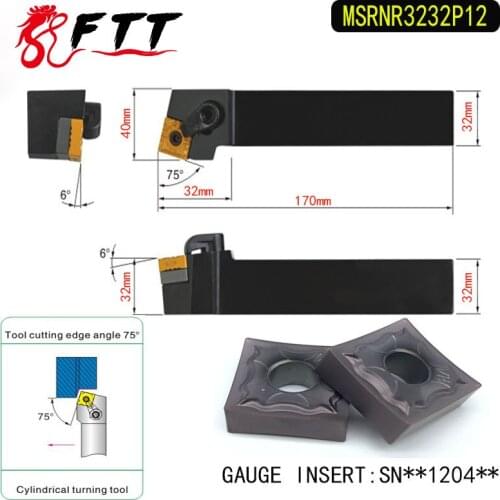 MSRNR3232P12 75 Degree External Turning Tool Holder For SNMG120404 SNMG120408 Used on CNC Lathe Machine