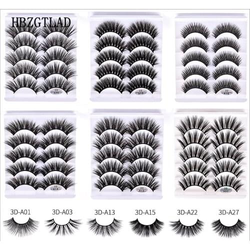 NEW 1/5/10 pairs Mink Hair False Eyelashes Fluffy/Thick Long Eye Lashes Wispy Natural Eye Makeup Beauty Tools Faux Eye Lashes