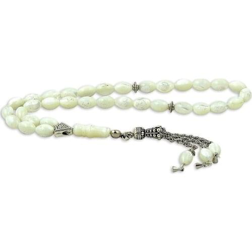 Mother of Pearl Handmade Rosary with Barley Cutting