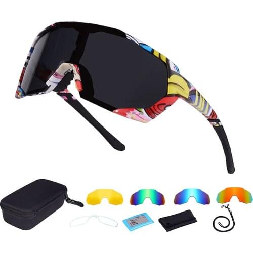 Polarized Bike Cycling Glasses Road Bicycle Goggles UV400 Men Women Outdoor Sports Sunglasses with 3 Lenses Case Myopia Frame