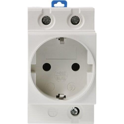 EU Type 35mm DIN Rail Mount AC Power Socket 16A 250V AC Connector