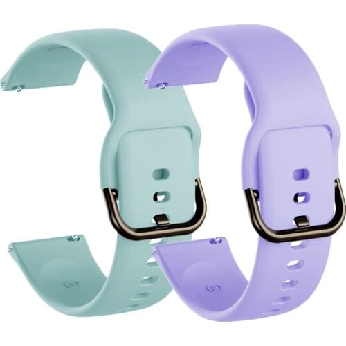 2 Pieces Silicone Band for Samsung Galaxy Watch Active 2 Gear S2 Watchband Bracelet Strap for Huami Amazfit bip 20mm