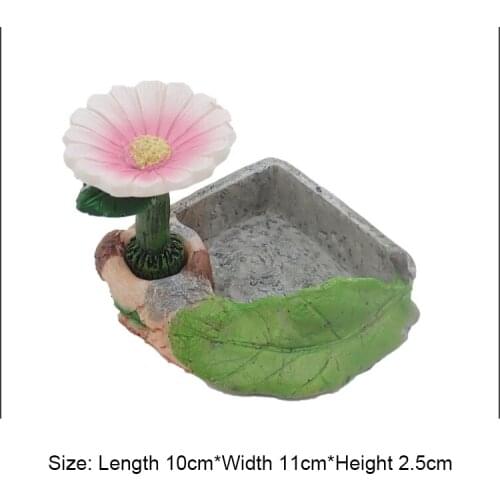 Reptile Food Dish Feeder Bowl Tortoise Water Basin Bathtub Landscaping Decoration Lizard Water Feeder Pet Food Bowl
