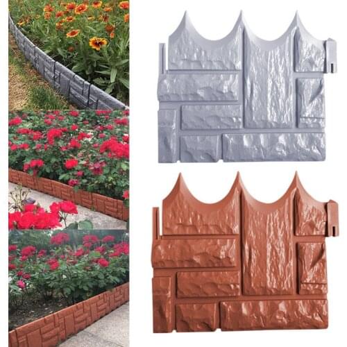 Garden Brick Cement Fence Cement Stone Mold Concrete Flower Courtyard Lawn Mould Maker AUG889