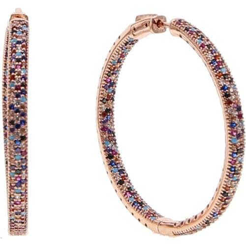 2018 Fashion New Multicolored Round big Earrings for Women Simple Geometric Circle Party hoop Earrings Jewelry 50MM size