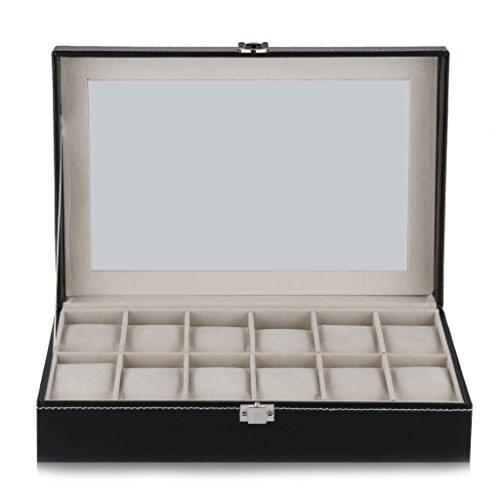 GTBL 12 Grid Watch Display Case Wrist Watch Storage Box Jewelry Storage Organizer