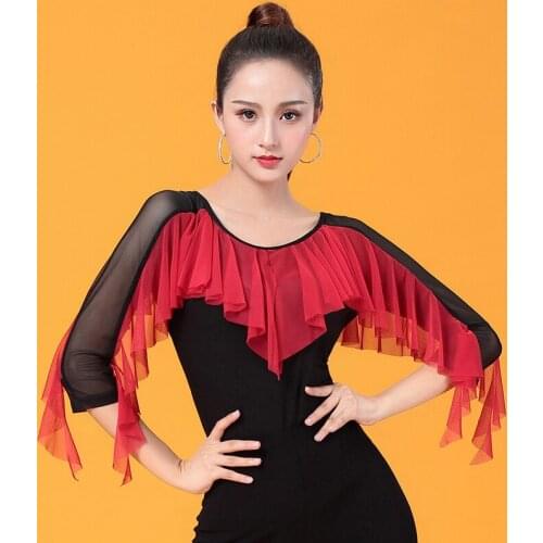 Latin Dance Dancing Tops Ballroom Dance Clothes Samba Costume Tops CahCha Dance Outfit Performance Competition Latin Tops 313