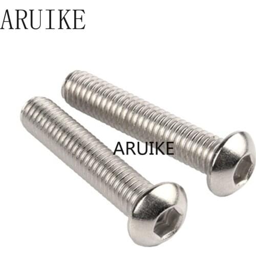 100pcs/Lot M2x3 mm M2*3 yuan cup Half round head 304 Stainless Steel Hex Socket Head Cap Screw Bolts