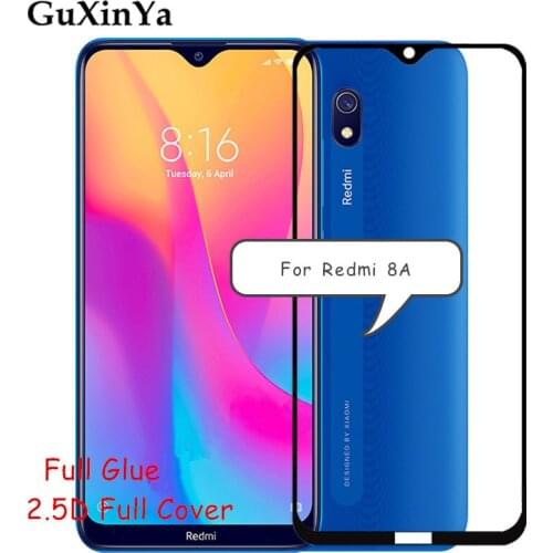 Screen Protector Redmi 8A Glass For Xiaomi Redmi 8A Full Glue Tempered Glass Redmi 8A Full Cover Glass Redmi 8A 6.2"