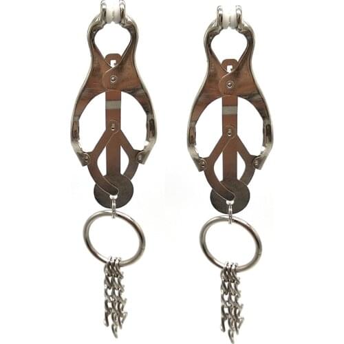 Nipple Clamps Labia Breast With Chain Clips Slave Bdsm Fetish Erotic Toys Stimulate