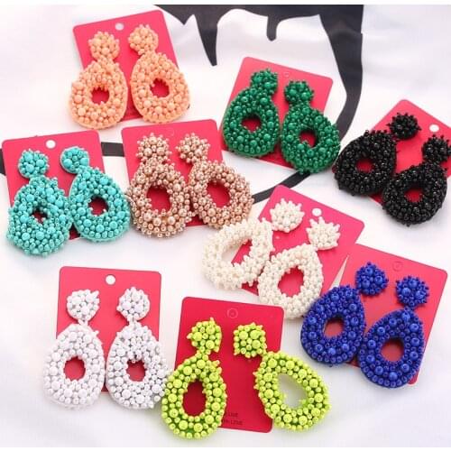 Sehuoran Drop Earrings For Women Statement Earrings Fashion Beads Dangle Statement Earrings Jewelry Weddings Earings Women Gifts