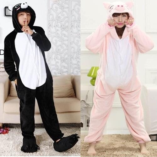2 colors Pig unisex adults flannel animal Pajamas warm cosplay Pijama Onesies Pyjamas women sleep Robe