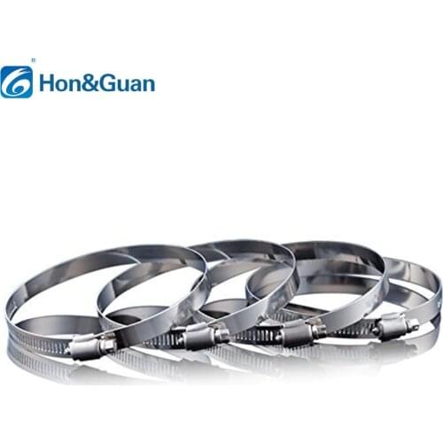 2pcs 4 inch Practical Stainless Steel Hose Clips Duct Clamps Adjustable Worm Drive Hose Clamp For Inline Ducting Fan (100mm)