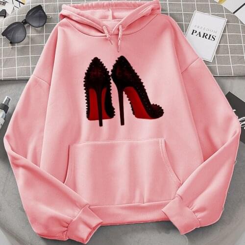 2021 Fashion Oversized women Sweatshirts Tops High heels Hot Sale clothing Spring Casual Vintage Pullovers Hoodies Women Loose