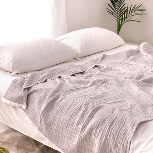 2021 2021 Washed Gauze Six-layer Blanket 100% Cotton Gray Green Pink Blankets For Beds Thick Soft Throw Quilt Air-conditioning