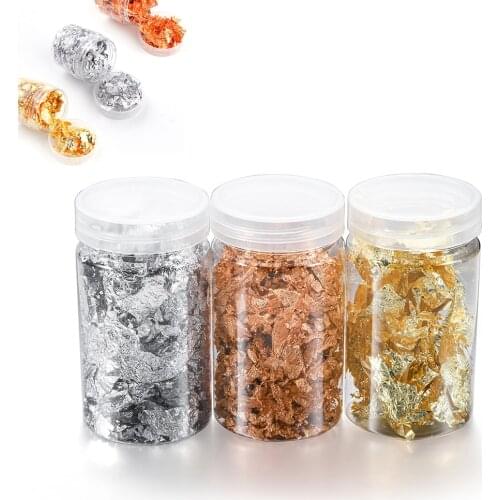 3 Bottles Gold Foil Decorative Paper Resin Mold Fillings Shiny Sequins Glitters Filling Material for Resin Making Art Decoration