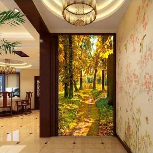 Beibehang 3D stereoscopic mural wallpaper entrance hallway background 3D wallpaper vertical version corridor walkway photo