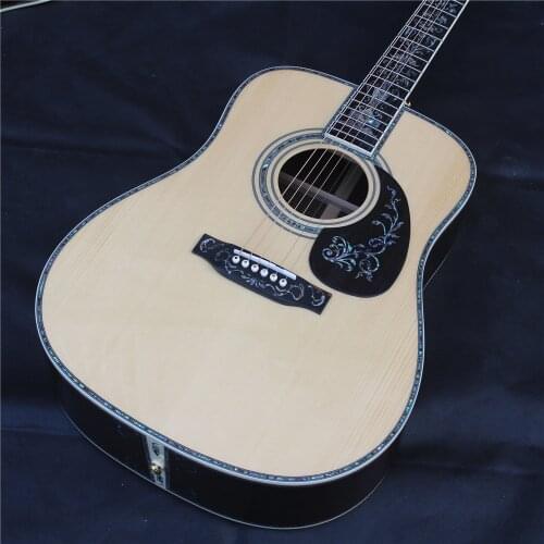 Deluxe inlay solid wood acoustic guitar, guitar acoustic