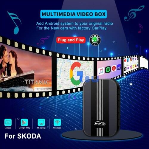 Wireless Carplay Car Radio Multimedia Box for SKODA SUPERB Kodiaq GT KAROQ Via Hotspot Plug & Play Android Auto Play Adapter
