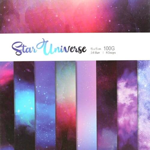 24sheets 6 inch Star Universe Scrapbooking Pads Paper Origami Art Background Paper Card Making DIY Paper Craft