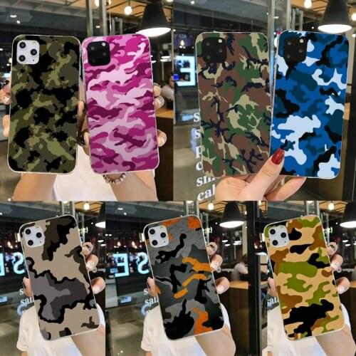 Camouflage Pattern Camo military Army DIY phone Case cover Shell for iPhone 11 pro XS MAX 8 7 6 6S Plus X 5S SE 2020 XR cover