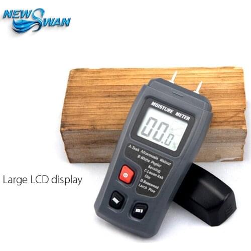 EMT01 0-99.9% Two Pins Digital Wood Moisture Meter Humidity Tester Timber Damp Detector 0.5 percent Accuracy Moisture Meter Test