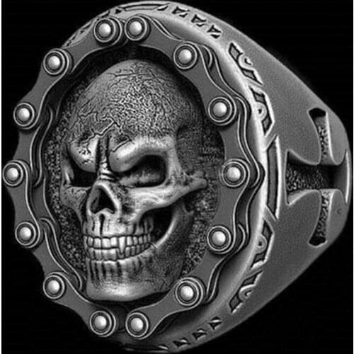 Gothic Punk Mens Ring Retro Skull Devil Mens Ring Stainless Steel Skull Cycling Mens Punk Jewellery Jewellery