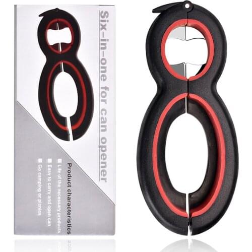 Can Openers Bottle Openers Kitchen Tools Plastic Stainless Steel Multifunctional Combination Six-in-One Household Can Opener