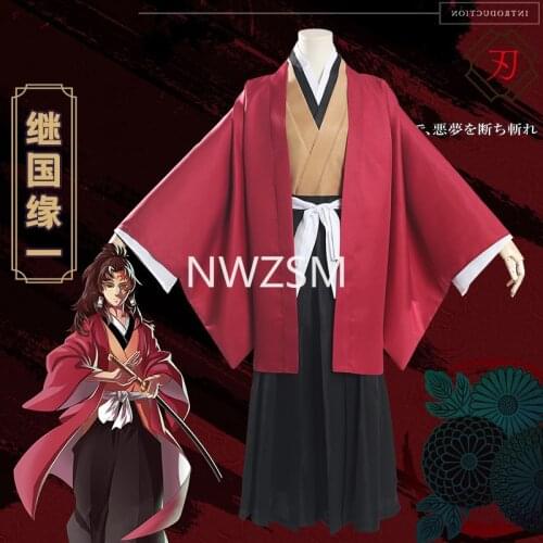 Anime Demon Slayer Tsugikuni Yoriichi Cosplay Costume Men Women Kimono Uniform Halloween Carnaval Party Costume