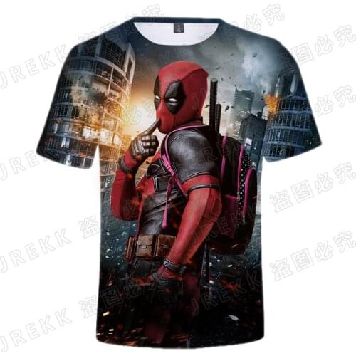 2021 Summer Deadpool Fashion 3D Print T Shirt Men Women Children Streetwear Short Sleeve Boy Girl Kids Casual Tops Tee Clothing