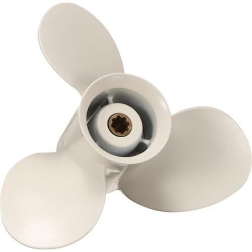 For Yamaha 9.9-15HP 63V-45945-10-EL 9-1/4 x 9 Aluminum Alloy Marine Outboard Propeller 8 Spline Tooth 3 Blades