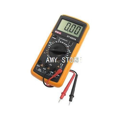 Mechanic Yellow Black LCD Display Multi Fuction Digital Multimeter Tester AC/DC DT9205A