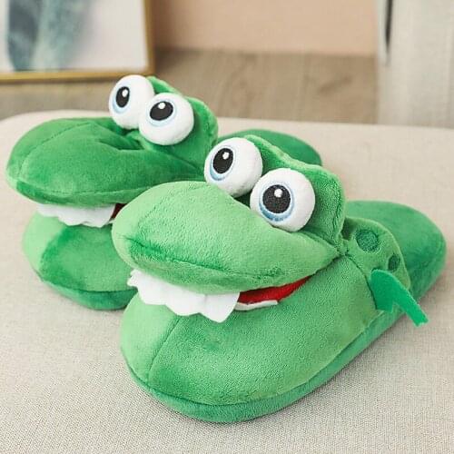 Cartoon Crocodile Shoes Plush Toys Funny Stuffed Animal Mouse can Open Indoor Shoes for Children Kids Creative Birthday Gifts