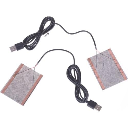 2pc 5V Carbon Fiber Heating Pad USB Heating Film Electric Infrared Fever Heat Mat Winter Warm Arm Waist Heat Glove 10cm*8cm