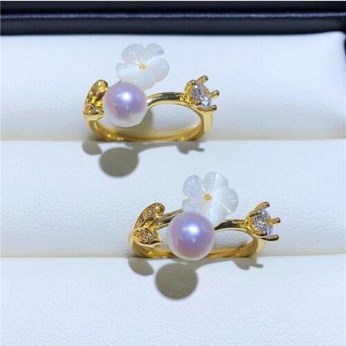 New Flower Design Ring Mountings, Ring Findings, Adjustable Ring Jewelry Parts Fittings Charm Accessories Silver Jewellery