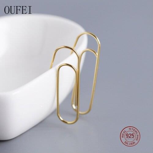 OUFEI earrings Simple Fashion Pin 925 Sterling Silver earrings For Women Luxury Jewelry Exquisite Safety Sarrings EH1000