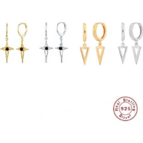 AIDE New Fashion Dangle Drop Korean Earrings For Women Geometric Triangle Star Gold Silver Earring Wedding 2020 kolczyki Jewelry