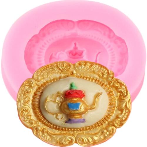 Teapot Silicone Mold European Baroque Cupcake Topper Fondant Cake Decorating Tools Chocolate Gumpaste Mould Candy Clay Molds