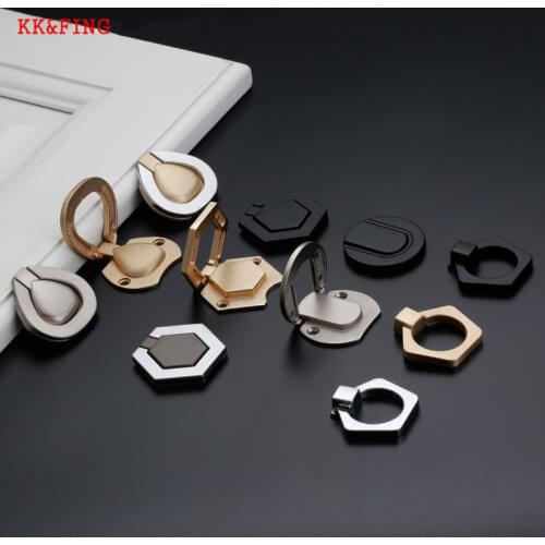 KK&FING American Zinc Alloy Hidden Cabinet Handles and Knobs Modern Door Knob for Kitchen Cabinet Wardrobe Cupboard Door Pulls