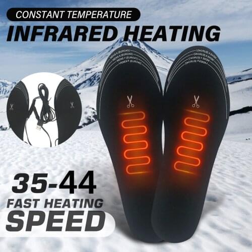 USB Electric Heated Insoles EU US Plug Women Men Heating Shoe Insole Winter Warm Insoles For Shoes Boots Heater Warm Foot Pads