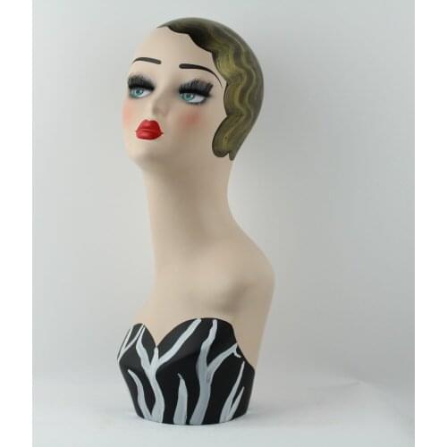 Vintage Hand Painted Head Mannequin For Wigs