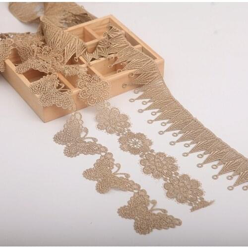 Gold Lace Trim 2021 Latest High Quality Widened Thickened Lace Cheongsam Clothes Hem Curtain Lace Fabric Crown DIY Accessories