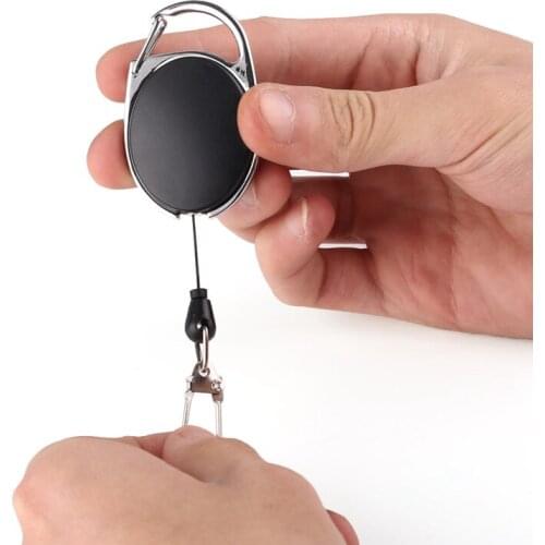 100PCS Cute Retractable Pull Badge Reel Zinc Alloy ABS Plastic ID Lanyard Keychain Name Tag Card Holder Recoil Belt Keyring Key